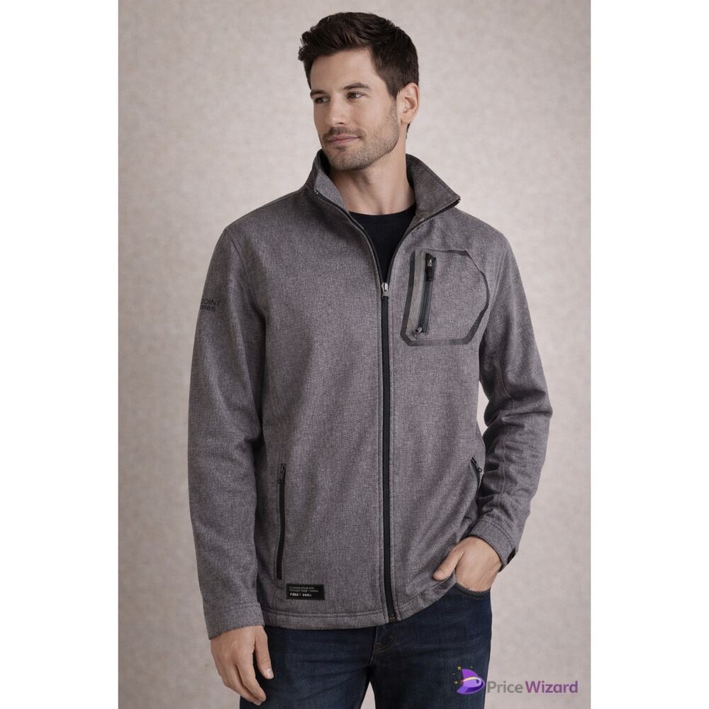 Point Zero Systems Gray Jacket Full Zip Tech Outdoor Weather Protection Men’s Lg